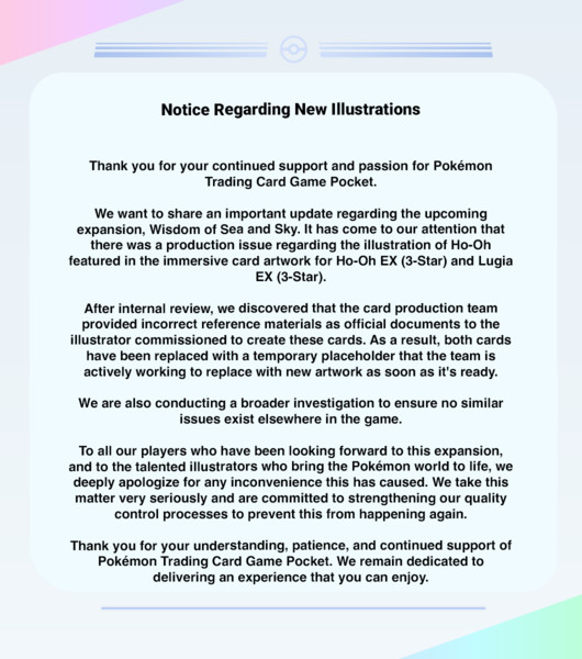 Pokémon Trading Card Game Pocket Pokémon Trading Card Game Pocket Removes Ho-Oh Card Art After Fan Art Plagiarism Accusations