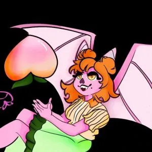 scribbled peach